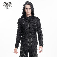 Load image into Gallery viewer, TT283 Punk hooded laminated ripped T-shirt
