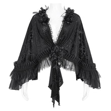 Load image into Gallery viewer, ECA015 chiffon lace decorated women shawl
