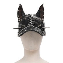 Load image into Gallery viewer, AS280 Cracked PU Doberman Cap with Mixed-Length Spikes
