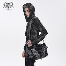 Load image into Gallery viewer, AS271 Punk-Style Woven Crossbody Bag featuring Gold-Stamped Twill and Faux Leather

