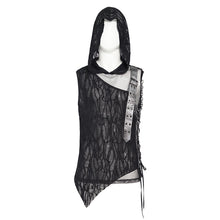 Load image into Gallery viewer, TT316 Branch-Patterned Stretch Knit Hoodie-Style Layered-Look Punk T-Shirt
