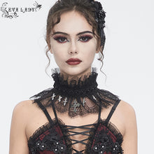 Load image into Gallery viewer, EAS015 Eyelash lace and pleated lace stand collar
