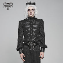 Load image into Gallery viewer, SHT14601 Black Gothic two-tone cashew jacquard long-sleeved shirt
