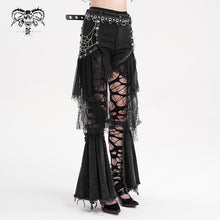 Load image into Gallery viewer, PT254 Stretchy Twill Chain Spider Web Punk Pants
