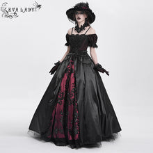 Load image into Gallery viewer, ESKT05702 red Sequined Lace Mesh Gown Dress
