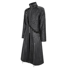 Load image into Gallery viewer, CT209 Cracked Faux Leather Men&#39;s Long Coat With Hanging Rivets studded bullet belt
