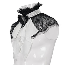 Load image into Gallery viewer, AS15402 white Gothic Court Style Cameo Lace Bow Tie
