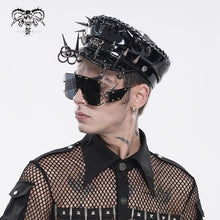 Load image into Gallery viewer, AS293 Punk-Style Spiked Patent Leather Military Cap
