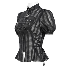 Load image into Gallery viewer, SHT129 Punk sheer plaid shirt
