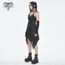 Load image into Gallery viewer, SKT190 Punk ripped knitted belted slip dress
