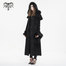 Load image into Gallery viewer, CT214 Small shawl fur collar hooded long coat
