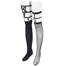 Load image into Gallery viewer, AS156 Inverted five-pointed Star Studded Stretch Band Asymmetrical Long Socks
