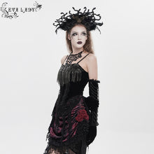 Load image into Gallery viewer, ECST01401 Gothic Corset with Long Beaded Tassels at the Bust
