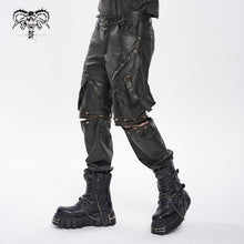 Load image into Gallery viewer, PT301 Punk-style Straight-Leg Faux Leather Trousers (Convertible into Shorts)
