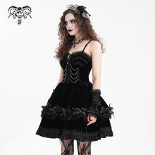 Load image into Gallery viewer, SKT20601 Black Lolita short suspenders dress

