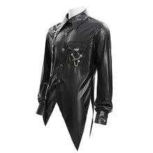 Load image into Gallery viewer, SHT123 Laminated Scratched Punk Swallowtail Shirt
