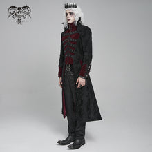 Load image into Gallery viewer, CT27002 Gothic pattern velvet long coat with multiple straps at the center front
