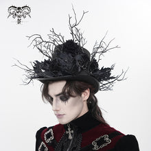 Load image into Gallery viewer, AS283 Gothic Twig and Rose Mini Top Hat
