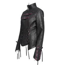 Load image into Gallery viewer, CT26301 Pleated Faux Leather Punk Jacket
