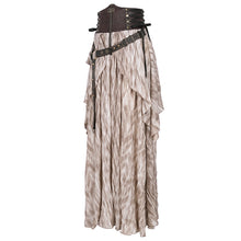 Load image into Gallery viewer, SKT20702 Brown pirate style High waist two-tone chiffon women Steampunk skirt
