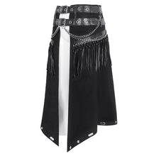 Load image into Gallery viewer, SKT204 Punk tasseled leather men kilt
