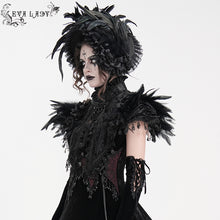 Load image into Gallery viewer, ECA018 Gothic Rose Embossed Velvet Feather Collar
