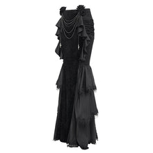 Load image into Gallery viewer, SKT23601 Black Gothic embossed velvet fishtail skirt
