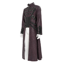 Load image into Gallery viewer, CT26902 Punk pleated leather long coat
