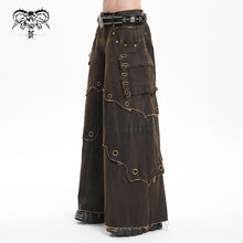 Load image into Gallery viewer, PT263 Punk coffee-colored woven wide-leg pants
