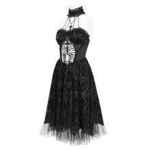 Load image into Gallery viewer, SKT23401 Black women Skeleton Printing Gothic Lolita Dress

