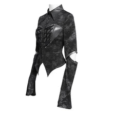Load image into Gallery viewer, SHT143 Long-sleeved faux leather shirt with random lines patterns

