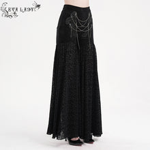 Load image into Gallery viewer, EPT017 Velvet and burnt-out flower mesh bell-bottom gothic women pants
