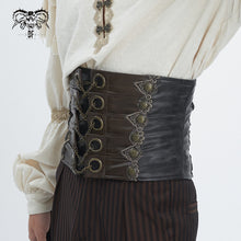 Load image into Gallery viewer, AS185 Steampunk brush-off leather men corset
