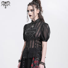 Load image into Gallery viewer, SHT129 Punk sheer plaid shirt
