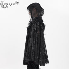 Load image into Gallery viewer, ECA023 Gothic velvet pattern hooded small cape

