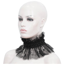 Load image into Gallery viewer, EAS015 Eyelash lace and pleated lace stand collar
