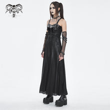 Load image into Gallery viewer, SKT189 Punk pleated glazed leather suspender dress
