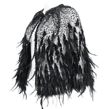 Load image into Gallery viewer, ECA017 Gothic sequin feather women&#39;s short shawl
