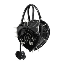 Load image into Gallery viewer, AS31501 Punk-style glossy bag with heart and bow details
