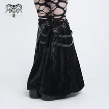 Load image into Gallery viewer, AS301 Short-pile velour and glossy patent leather Punk-style mid-length leg warmers
