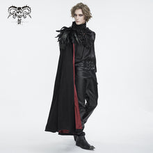 Load image into Gallery viewer, CA043 Single shoulder high collar feather men cloak
