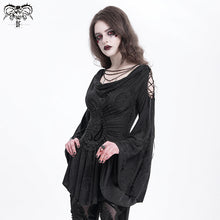 Load image into Gallery viewer, TT290 3D Flower Shoulder Hollow out Gothic T-shirt
