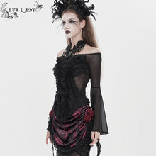 Load image into Gallery viewer, ETT04501 3D Floral Knit Gothic T-Shirt
