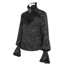 Load image into Gallery viewer, SHT15601 Two-Tone Textured Woven Gothic Shirts with Bow Tie

