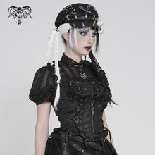 Load image into Gallery viewer, WT10001 Whole-Garment Enzyme-Washed, Two-Tone Woven Punk Cropped Vest
