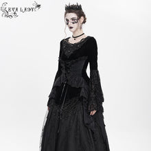 Load image into Gallery viewer, ETT043 Fake two-piece long-sleeved Gothic T-shirt with corset
