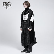 Load image into Gallery viewer, CT120 Chain pendant short front and long back black men long gothic cloak
