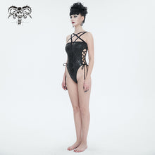 Load image into Gallery viewer, SST021 Pentagram Embossed Strappy One-Piece Swimsuit
