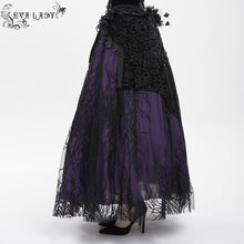 Load image into Gallery viewer, ESKT06702 purple branch mesh gothic skirt
