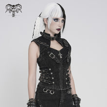 Load image into Gallery viewer, WT101 Punk Distressed Corset Vest
